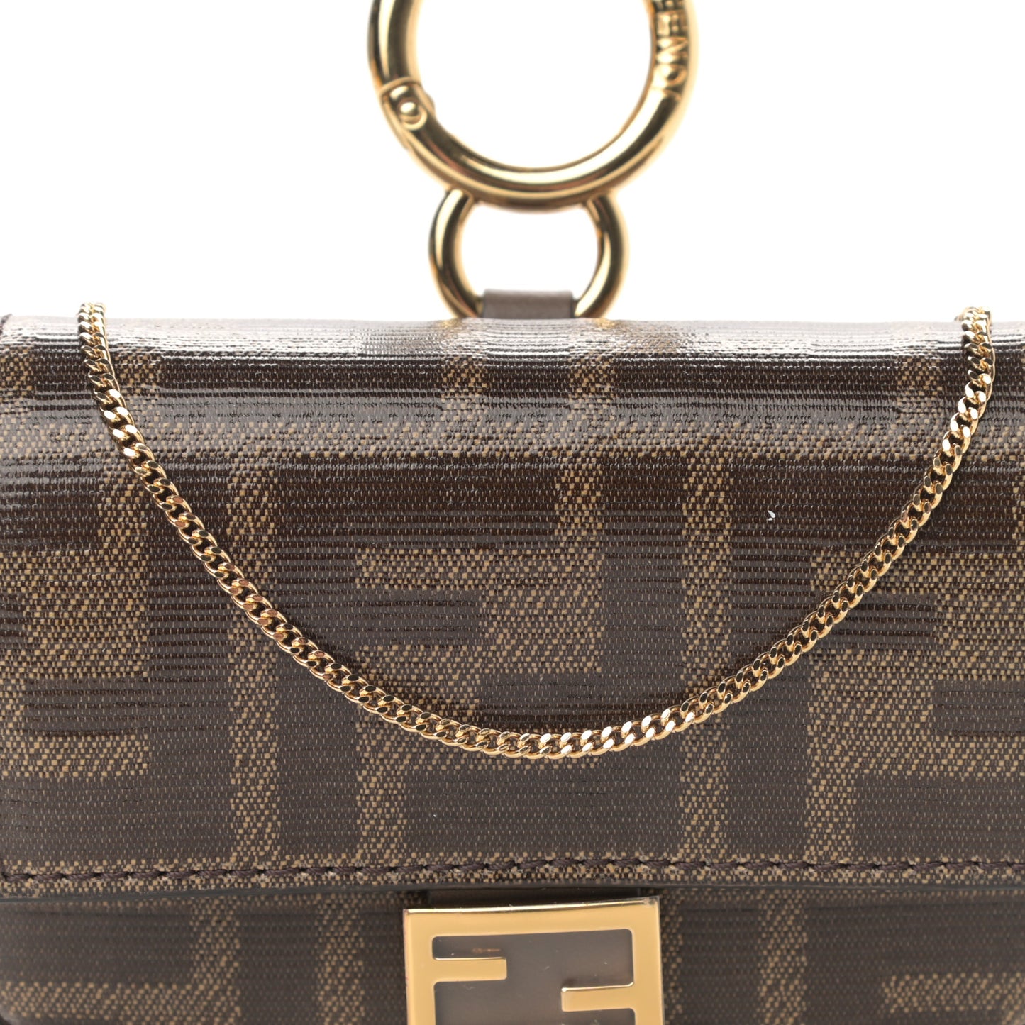 Glazed Fabric FF 1974 Nano Baguette Charm Mogano Panna