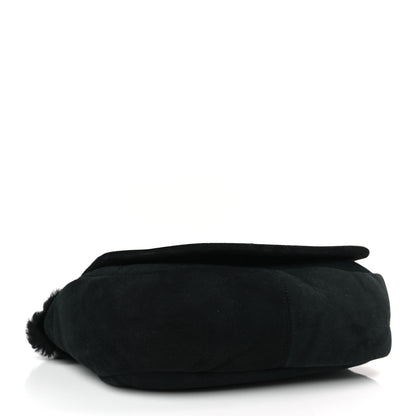 Chanel Shearling Quilted Mademoiselle Flap Black 4 of 9