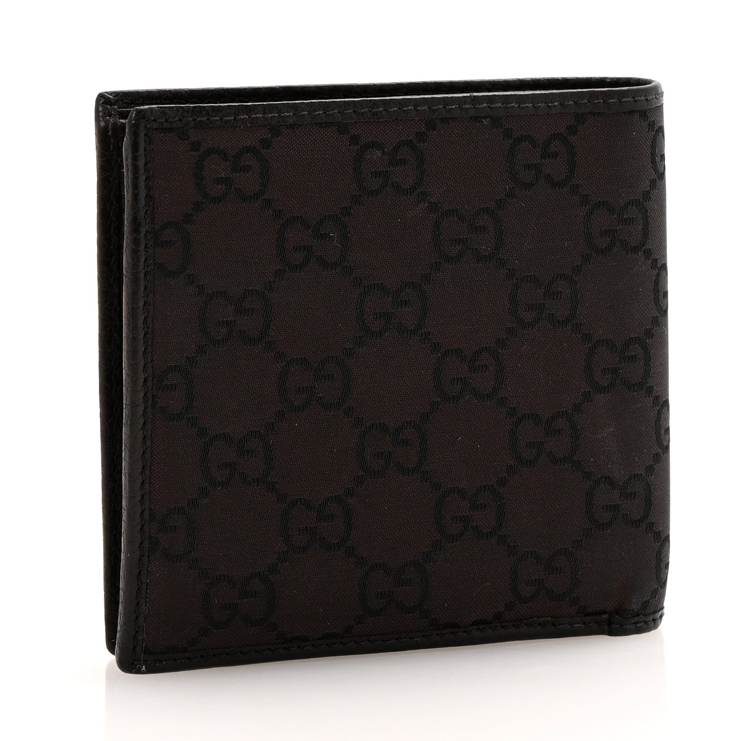 Nylon Monogram Bi-Fold Wallet Brown