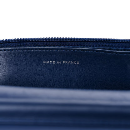 Chanel Perforated Lambskin Quilted Wallet On Chain WOC Blue 7 of 17