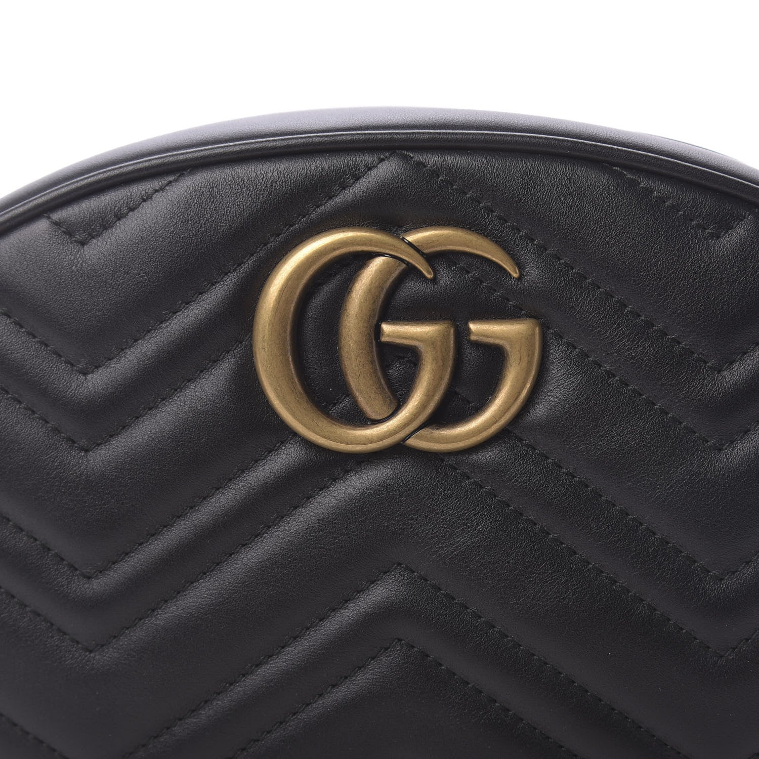 Gucci Calfskin Matelasse GG Marmont Belt Bag 75 30 Black 10 of 10
