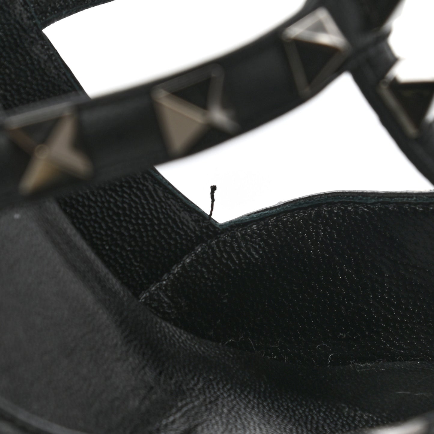 Calfskin Nappa Rockstud Ankle Strap 100mm Pumps 37.5 Black