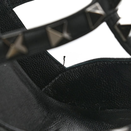 Valentino Garavani Calfskin Nappa Rockstud Ankle Strap 100mm Pumps 37.5 Black 8 of 9