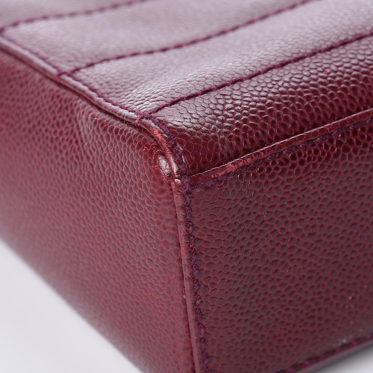 Chanel Caviar Chocolate Bar Quilted Shoulder Bag Burgundy 15 of 15