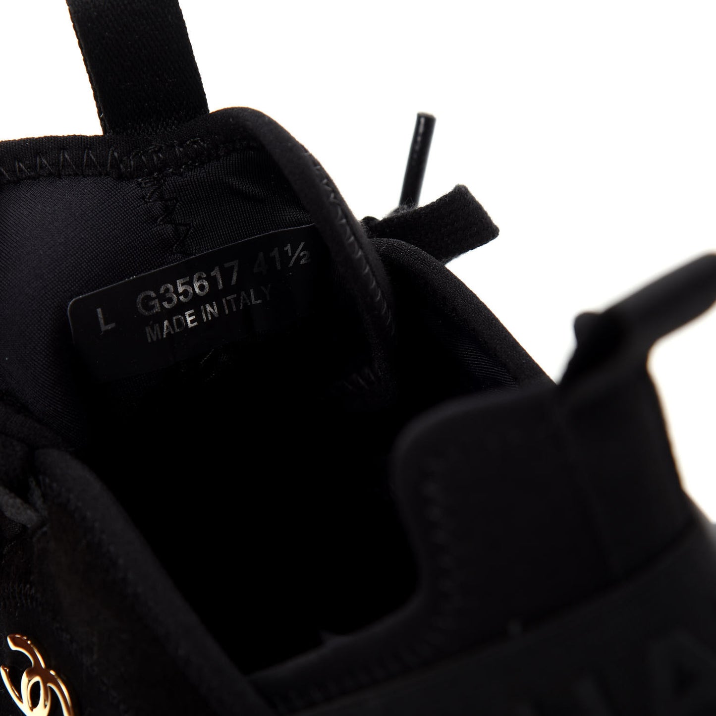 Velvet Calfskin Mixed Fibers CC Sneakers 41.5 Black
