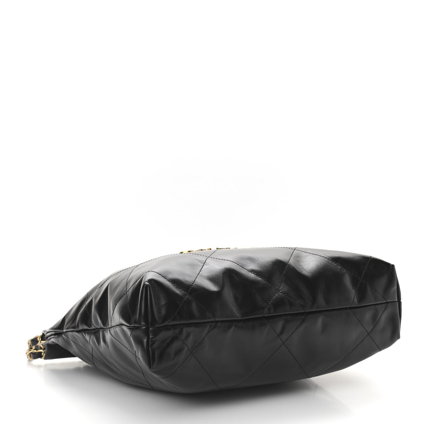Shiny Calfskin Quilted Small Chanel 22 Black