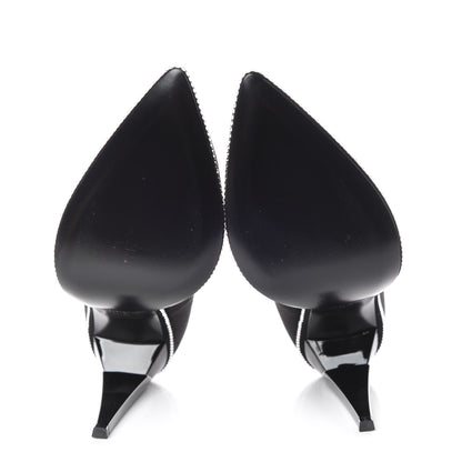 Saint Laurent Satin Crystal Embellished Freja 105 Pumps 38.5 Black 5 of 10