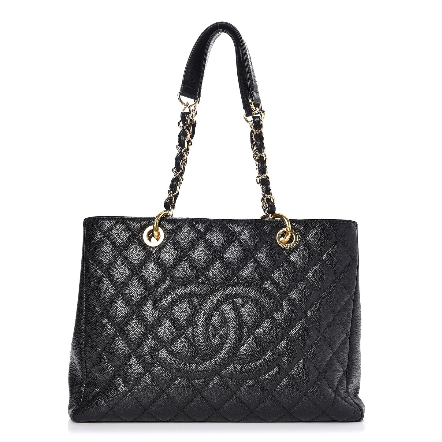 Caviar Quilted Grand Shopping Tote GST Black