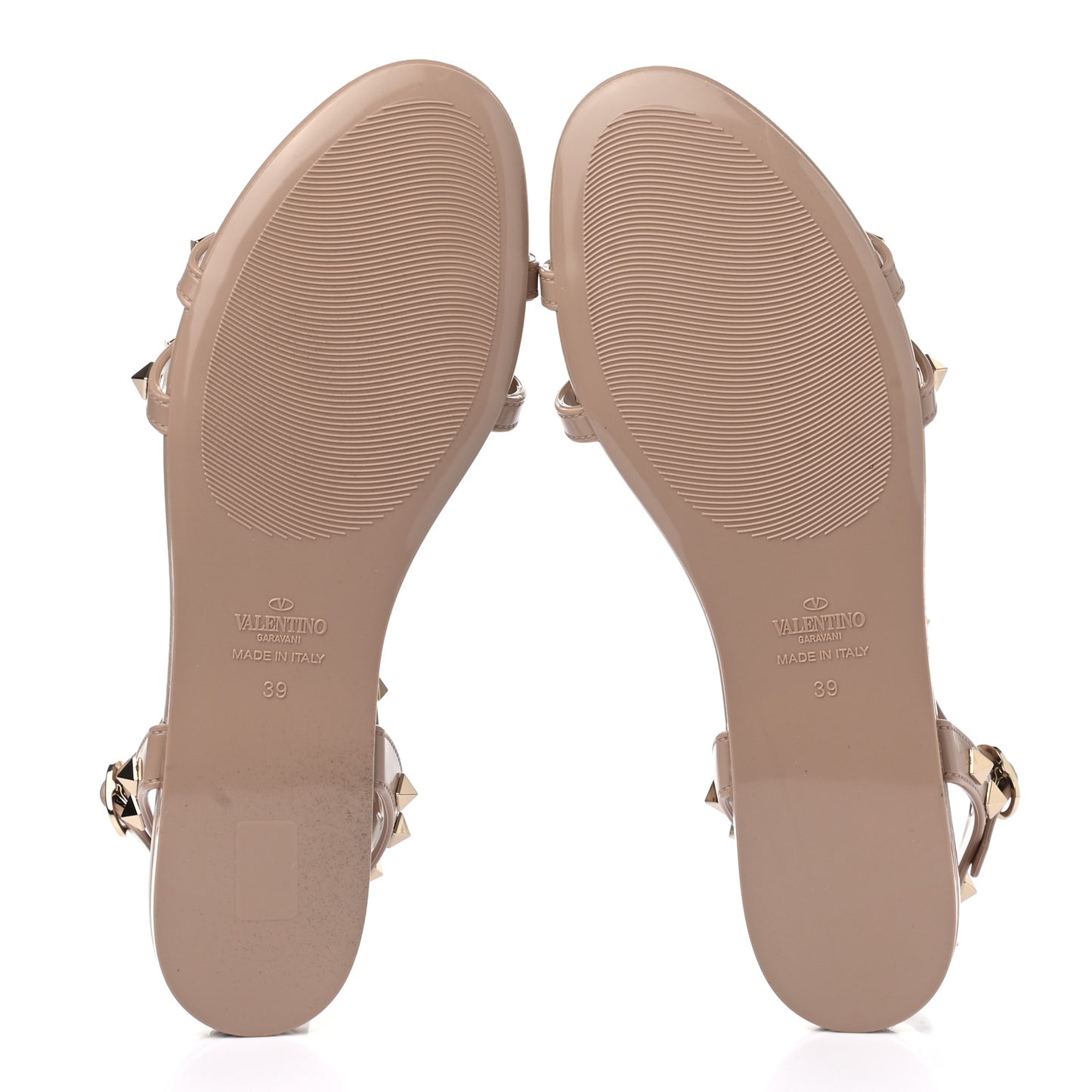 PVC Jelly Rockstud Caged Sandals 39 Poudre