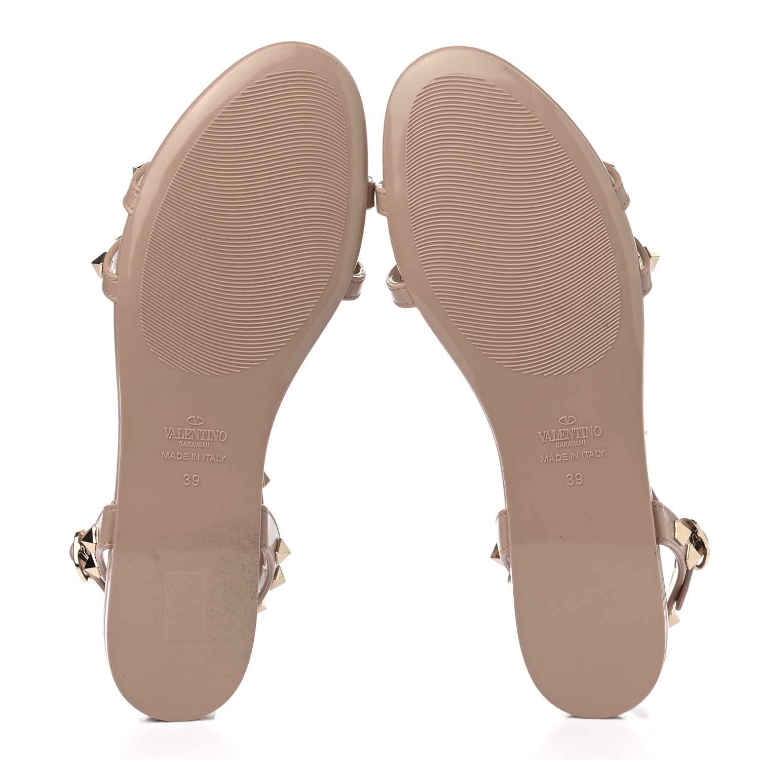 Valentino Garavani PVC Jelly Rockstud Caged Sandals 39 Poudre 5 of 7