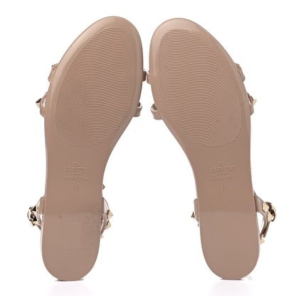 Valentino Garavani PVC Jelly Rockstud Caged Sandals 39 Poudre 5 of 7