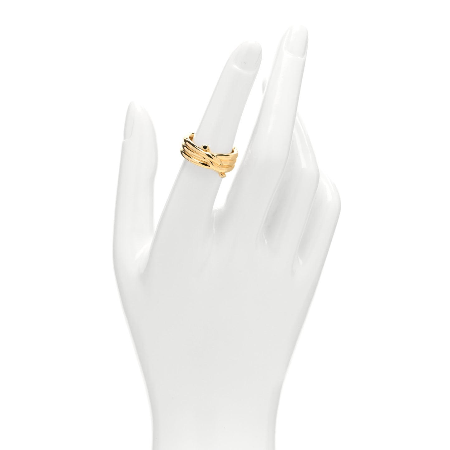 18K Yellow Gold Entrelaces Triple Band Ring 51 5.75
