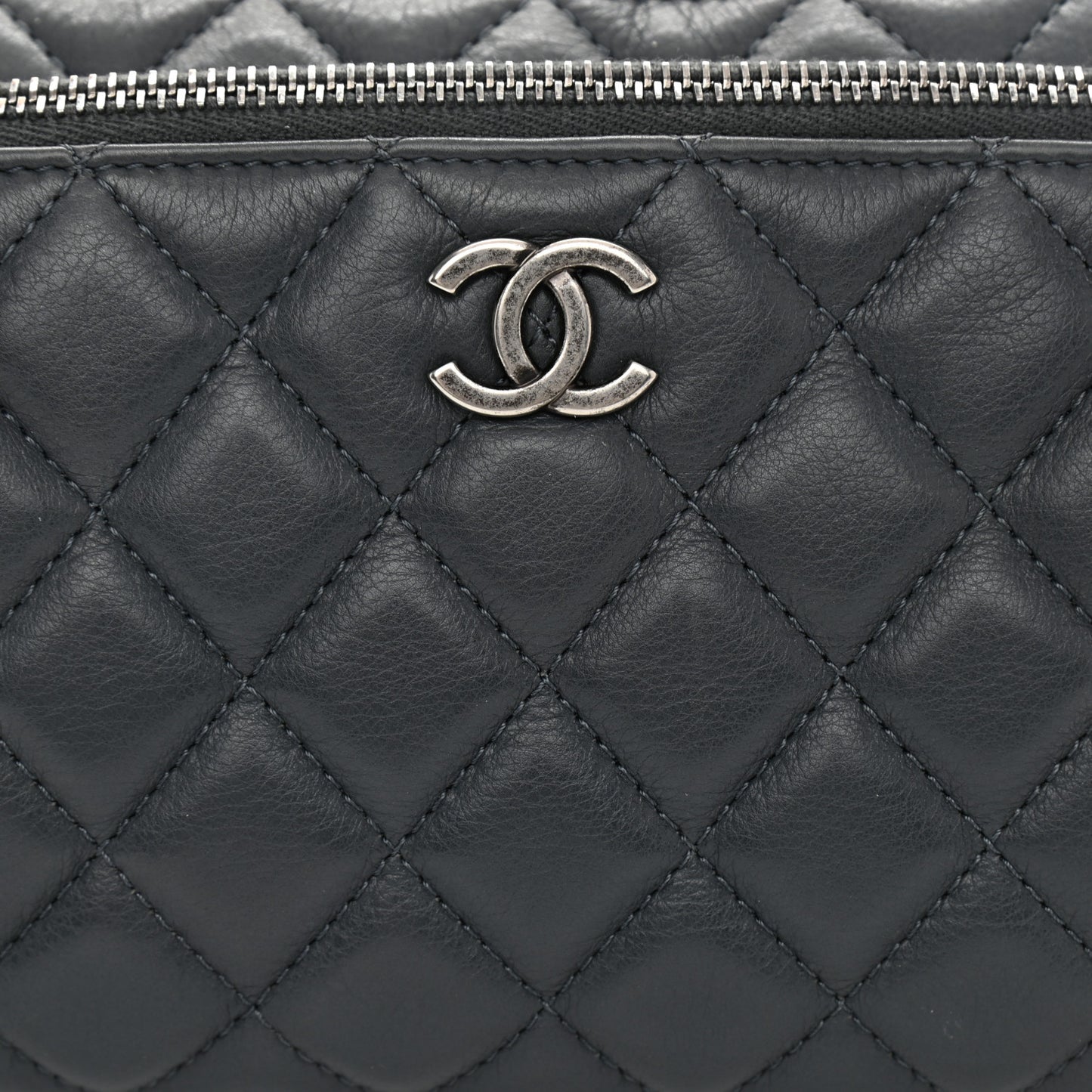 Calfskin Quilted Waist Bag Dark Grey