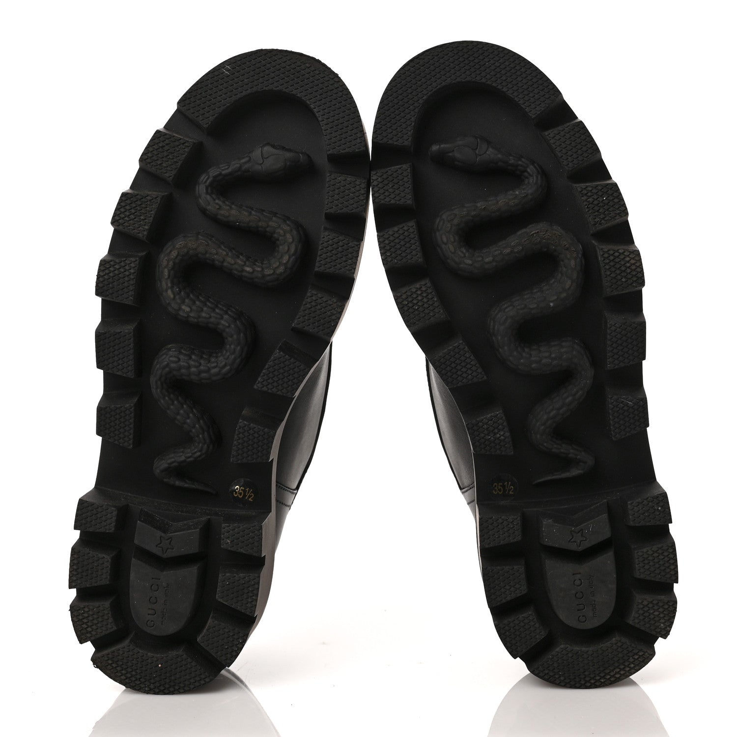 Gucci Calfskin Nappa Matelasse Lug Sole Derby Loafers 35.5 Black 5 of 7