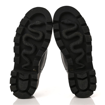 Gucci Calfskin Nappa Matelasse Lug Sole Derby Loafers 35.5 Black 5 of 7