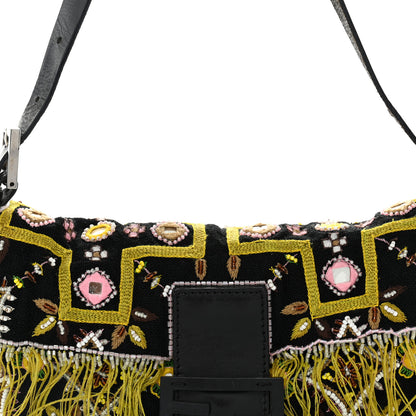 Fendi Canvas Beaded Baguette Black Multicolor 7 of 9
