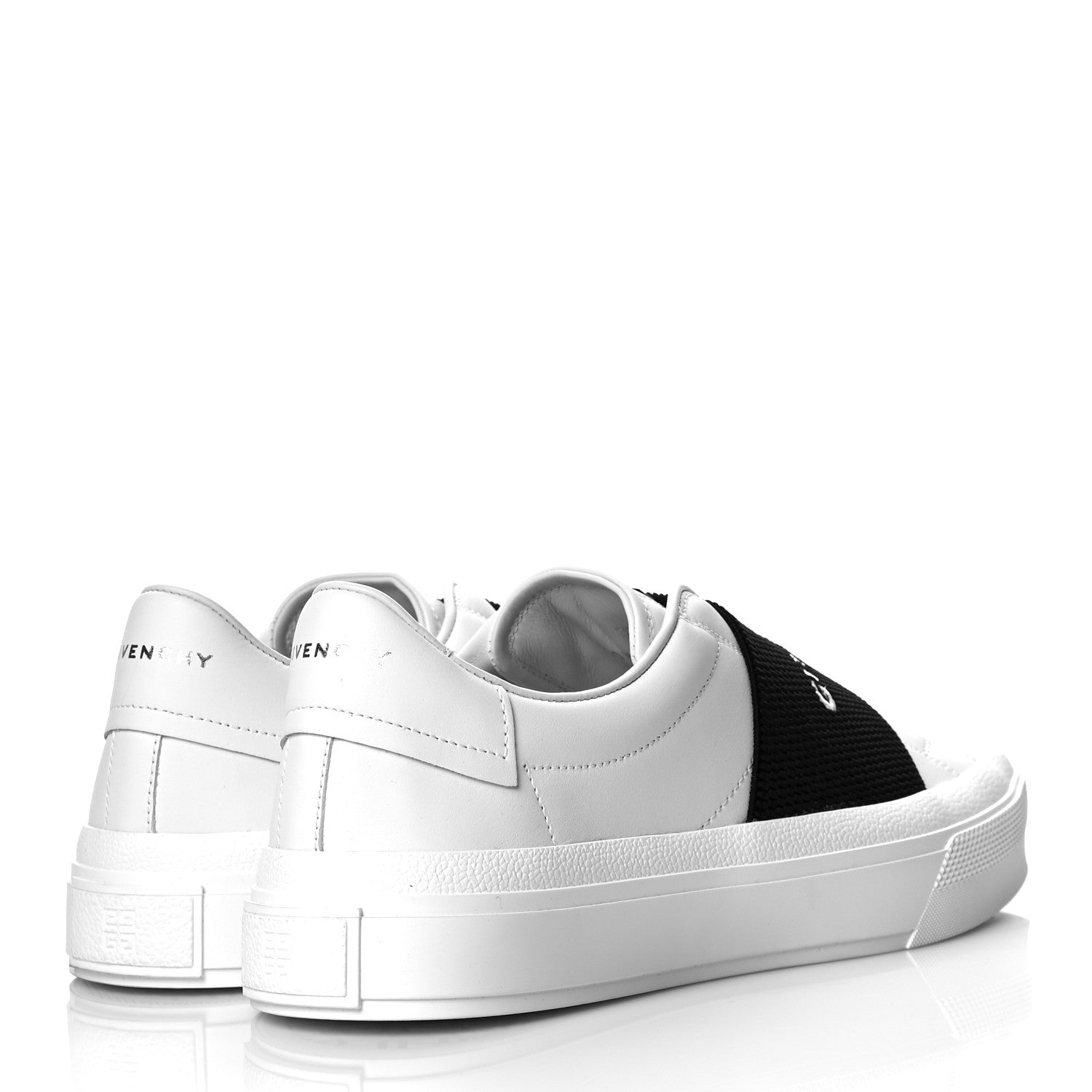 Givenchy Calfskin Band Logo Womens Urban Street Sneakers 39 White Black 4 of 10