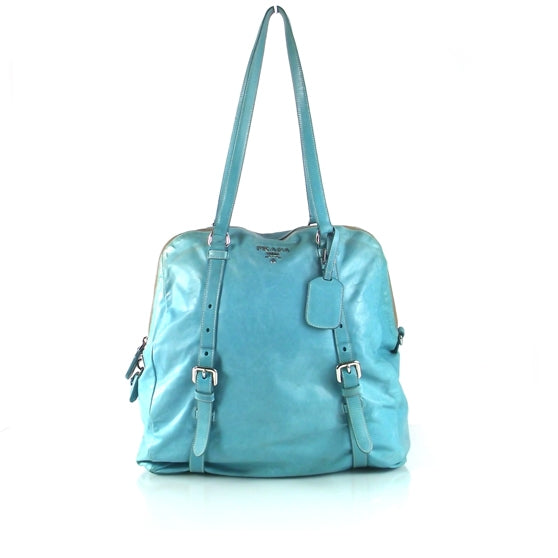 Leather Large New Look Tote Turquoise