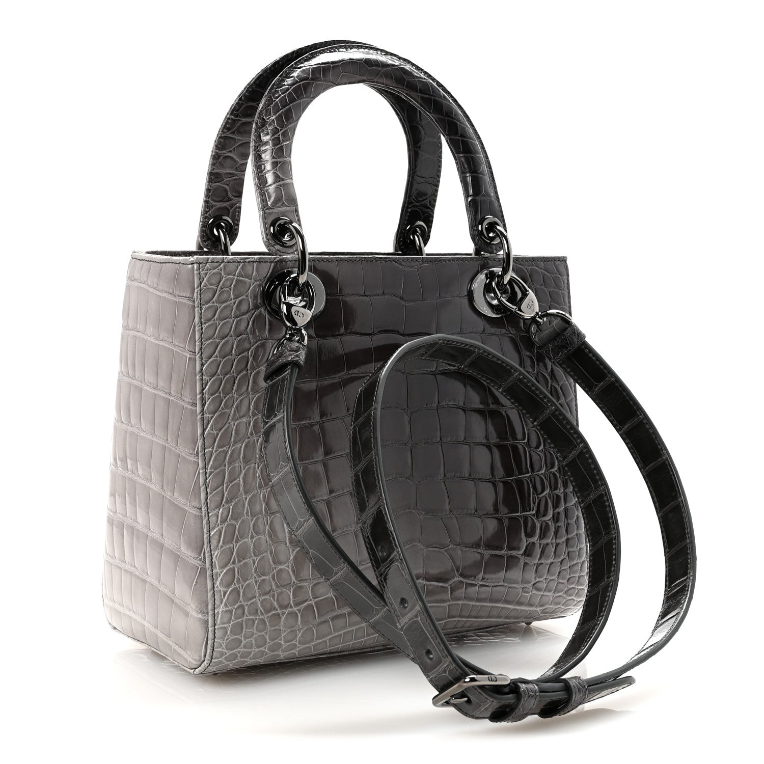Christian Dior Alligator Medium Lady Dior Grey 3 of 9