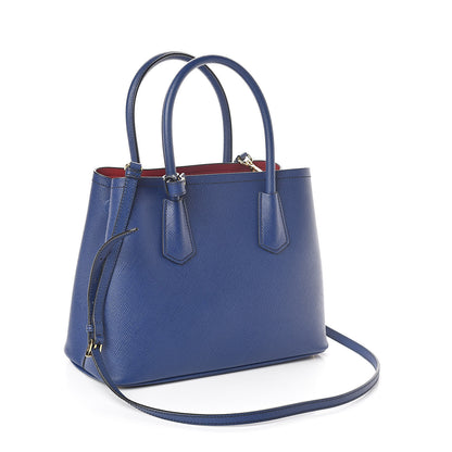 Prada Saffiano Cuir Small Double Bag Inchiostro Fuoco 3 of 9