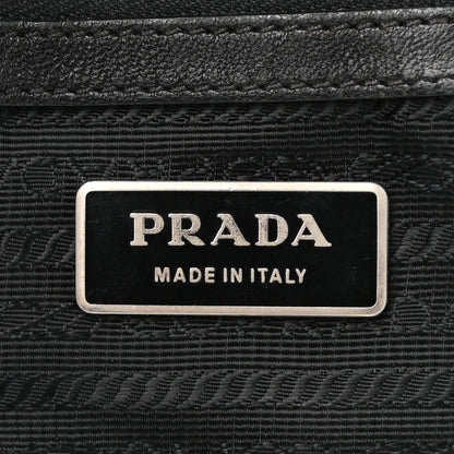 Prada Tessuto Nylon Nappa Braided Gaufre Shopping Satchel Black 5 of 12