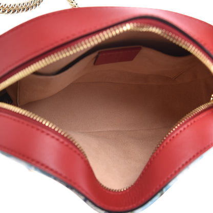 Gucci GG Supreme Monogram Blooms Mini Chain Shoulder Bag Beige Blue Navy Hibiscus Red 5 of 8