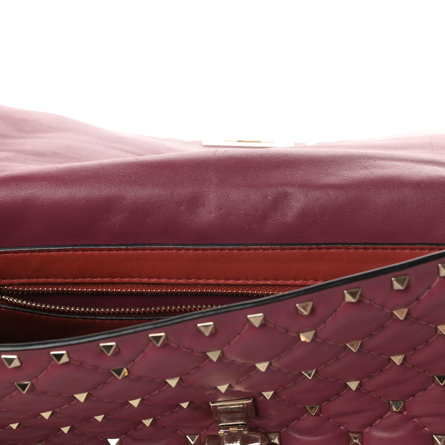Valentino Garavani Nappa Large Rockstud Spike Shoulder Bag Camelia 12 of 13