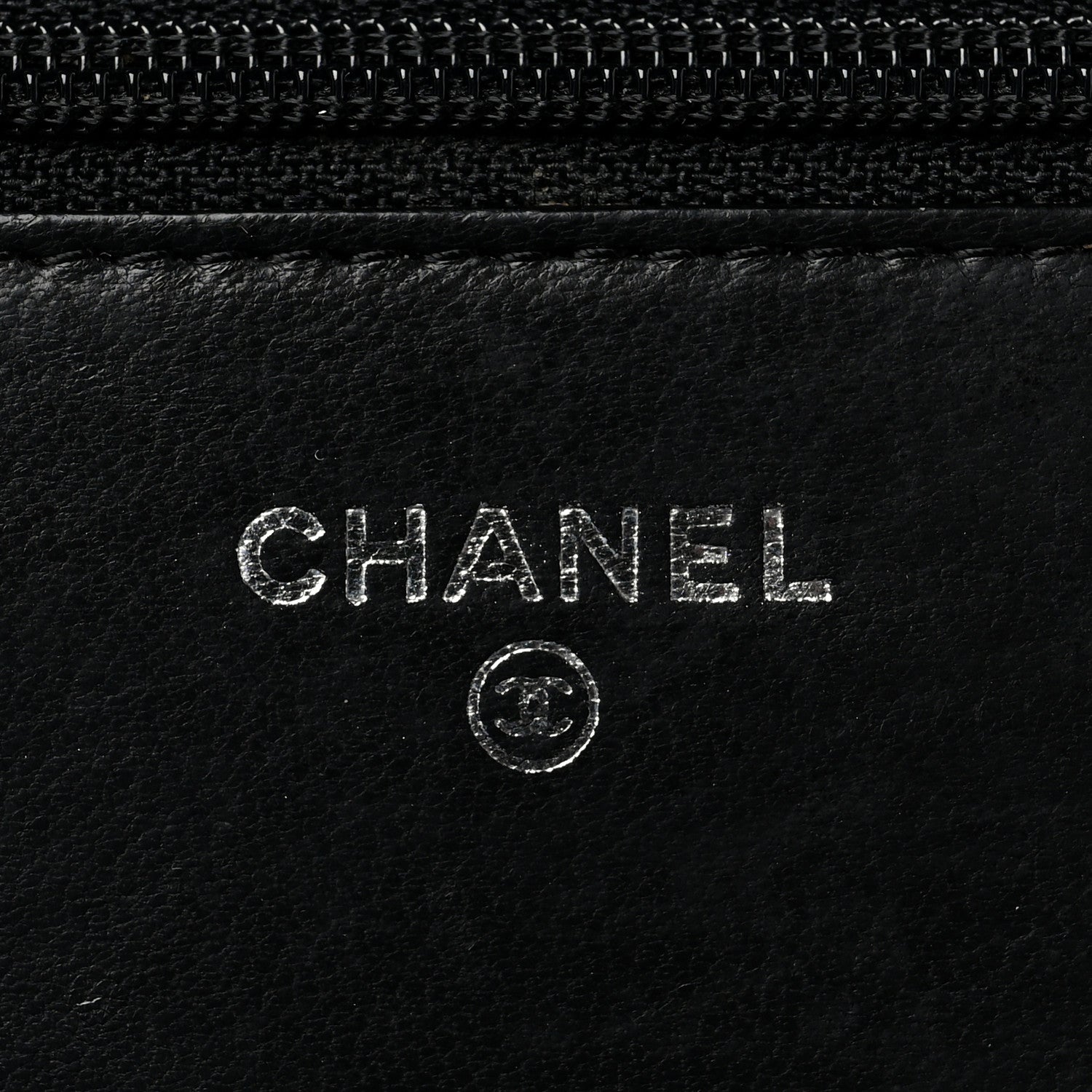 Chanel Calfskin Chevron Wallet On Chain WOC So Black 6 of 11