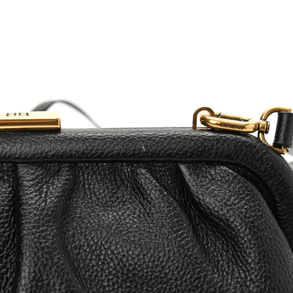 Balenciaga Grained Calfskin Logo Cloud Clutch XS Black 8 of 8