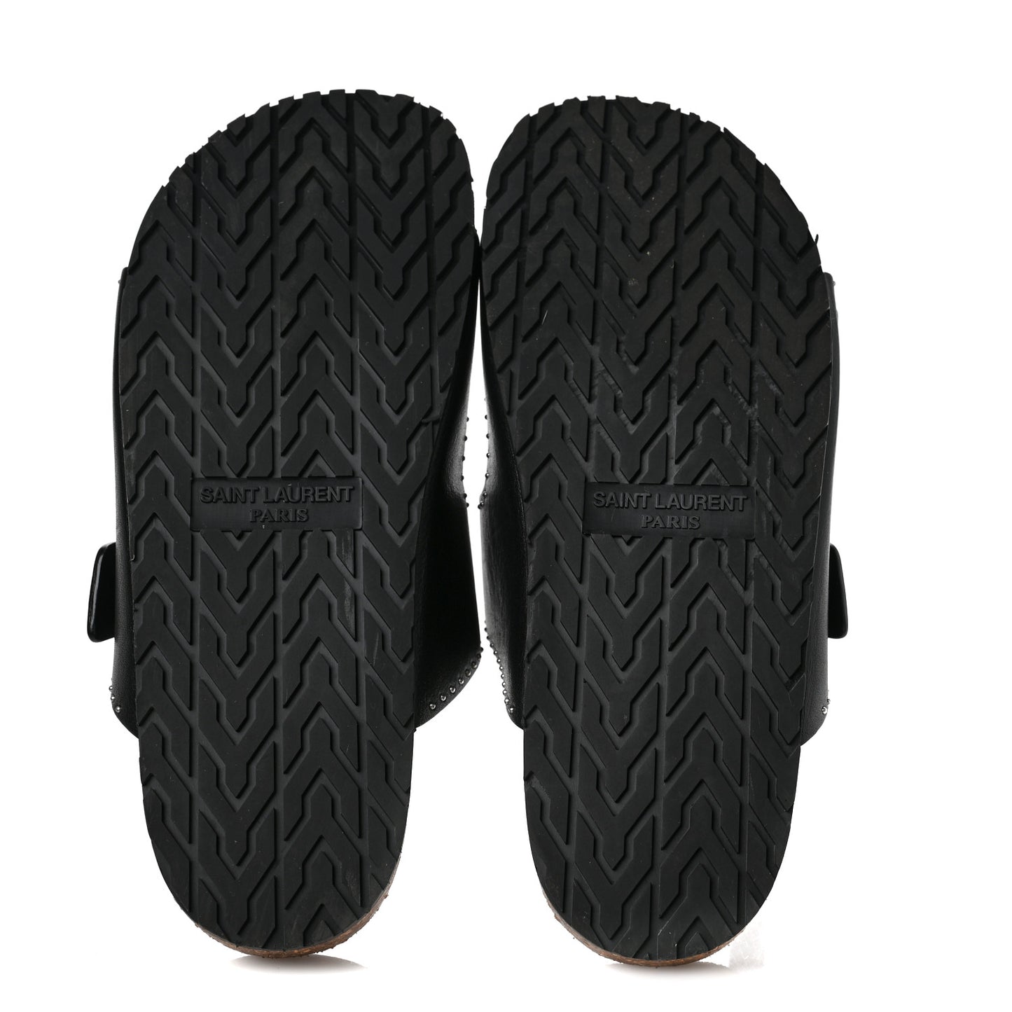 Calfskin Studded Jimmy Cross Slides 39.5 Black