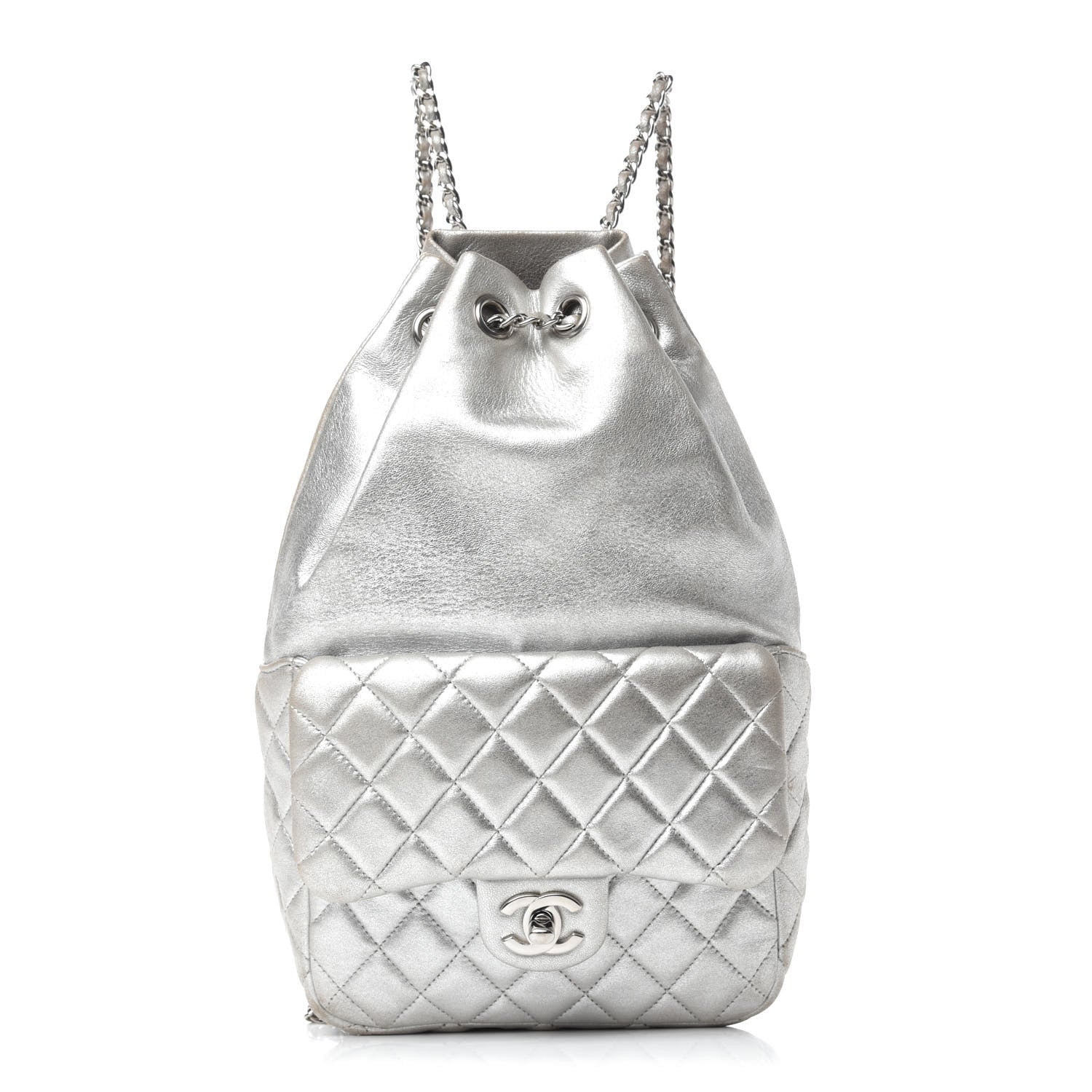 Chanel Metallic Lambskin Quilted Small In Seoul Backpack Silver 1 of 10