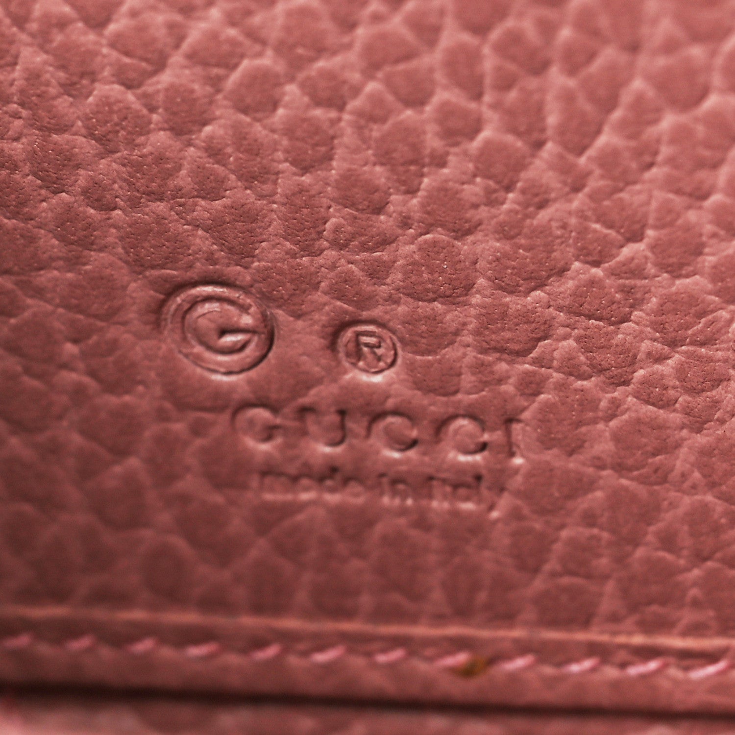 Gucci Monogram Dollar Calfskin Zip Around Wallet Beige Ebony Soft Pink 6 of 6