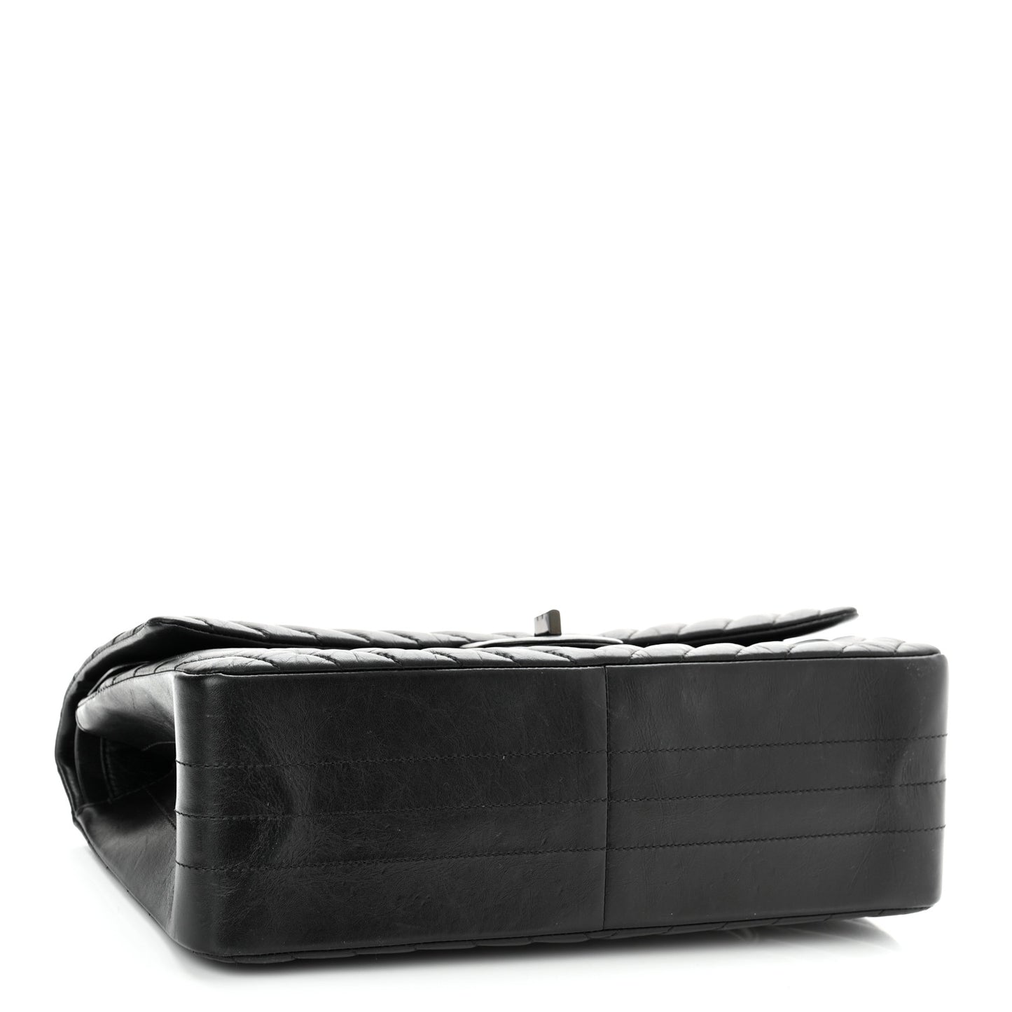 Aged Calfskin Chevron Quilted 2.55 Reissue 226 So Black