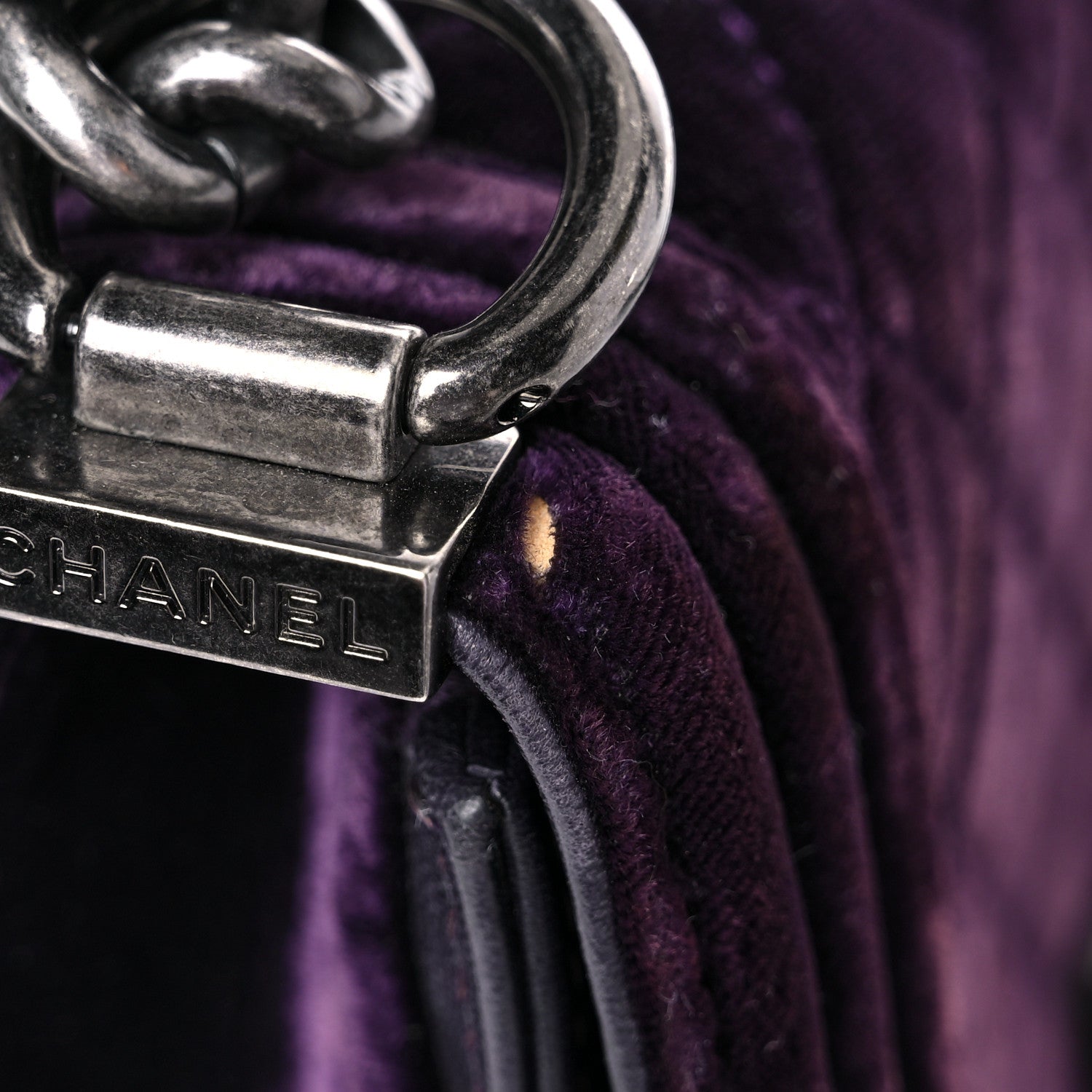 Chanel Velvet Quilted Small Boy Flap Purple 19 of 20