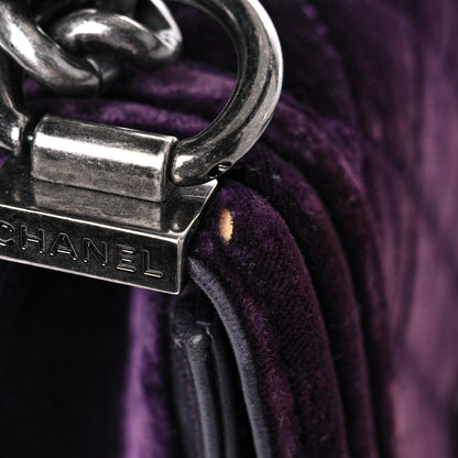 Chanel Velvet Quilted Small Boy Flap Purple 19 of 20