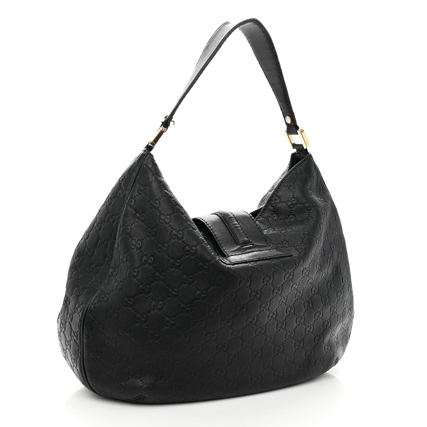 Guccissima Large New Ladies Web Hobo Black