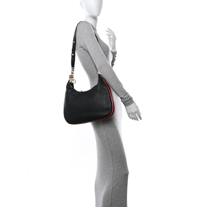 Gucci Aria Calfskin Web Large Attache Shoulder Bag Black 2 of 10