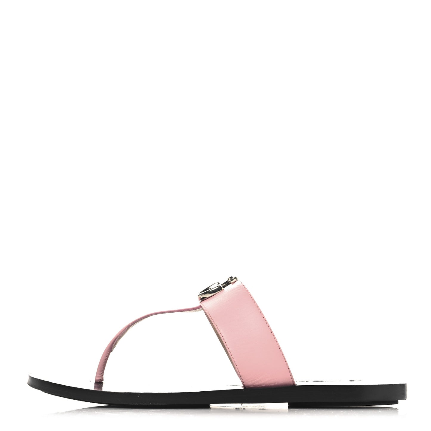 Calfskin GG Marmont Thong Sandals 37 Perfect Pink