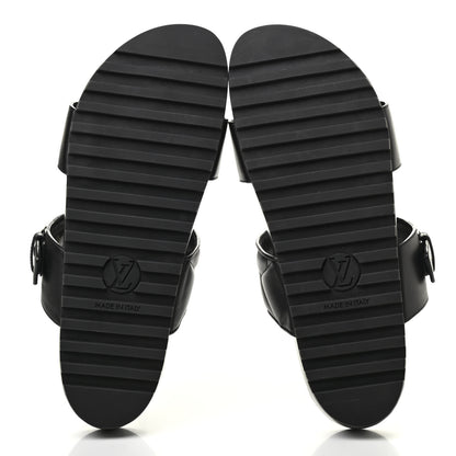 Louis Vuitton Calfskin New Wave Bom Dia Mule Sandals 40 Black 5 of 8