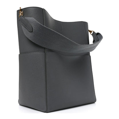 Celine Soft Grained Calfskin Sangle Bucket Bag Grey 3 of 9