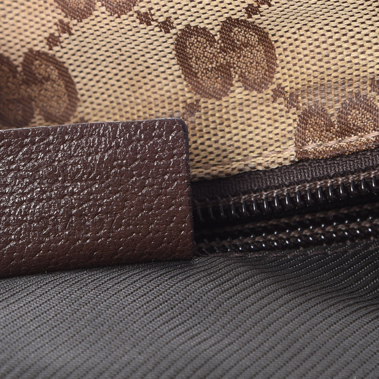 GG Monogram Small Web Handle Bucket Tote Dark Brown