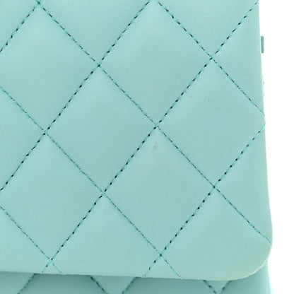 Chanel Lambskin Quilted Medium Double Flap Light Blue 11 of 11