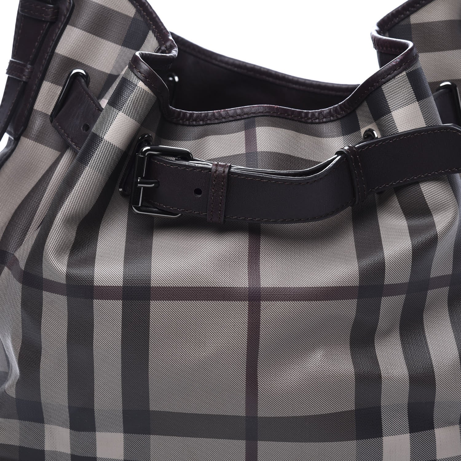 Burberry Smoked Check Medium Walden Belted Hobo Plum 8 of 8