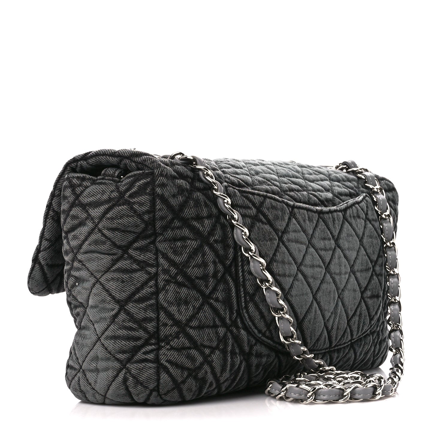 Denim Quilted Denimpression Flap Grey Black