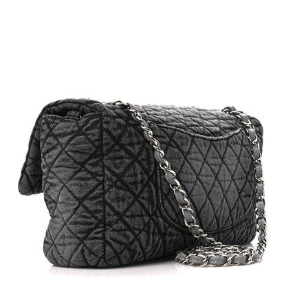 Chanel Denim Quilted Denimpression Flap Grey Black 3 of 11