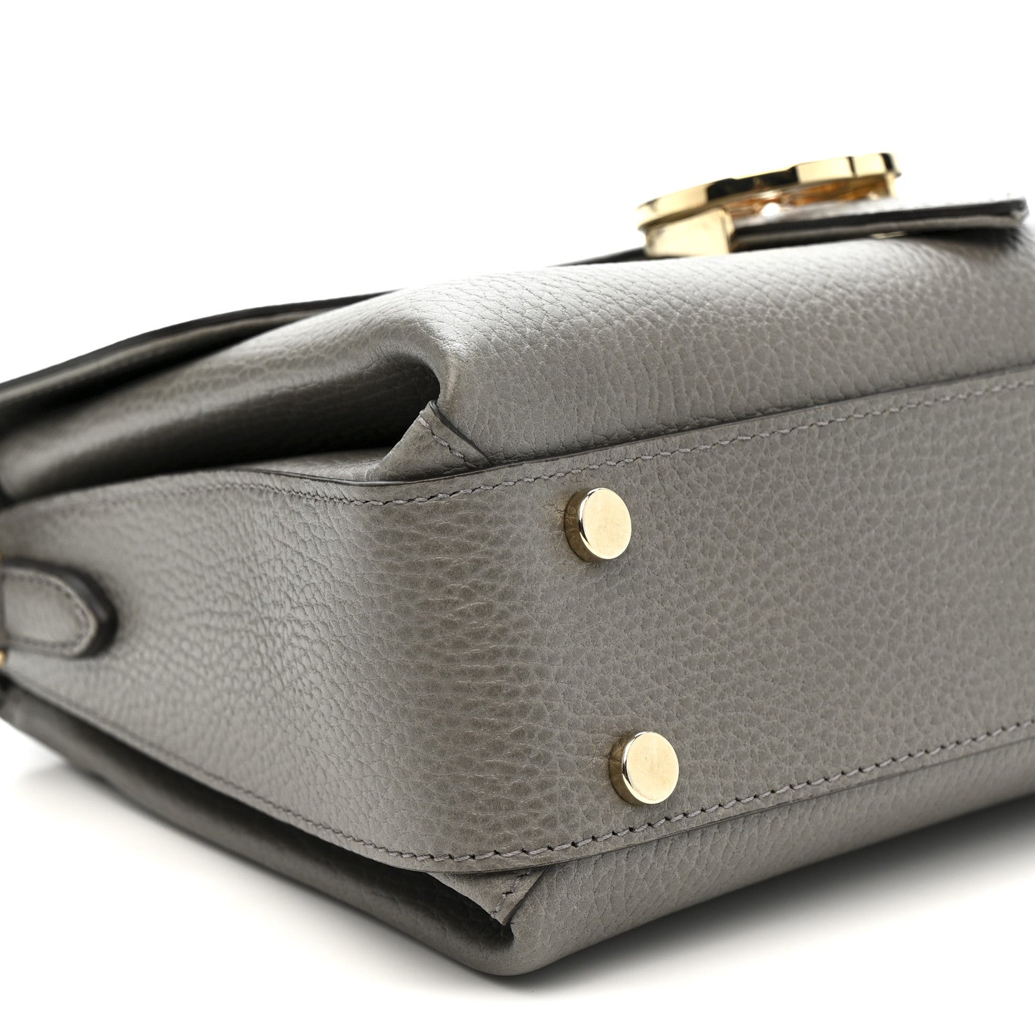 Gucci Dollar Calfskin Interlocking G Top Handle Shoulder Bag Loess 9 of 11