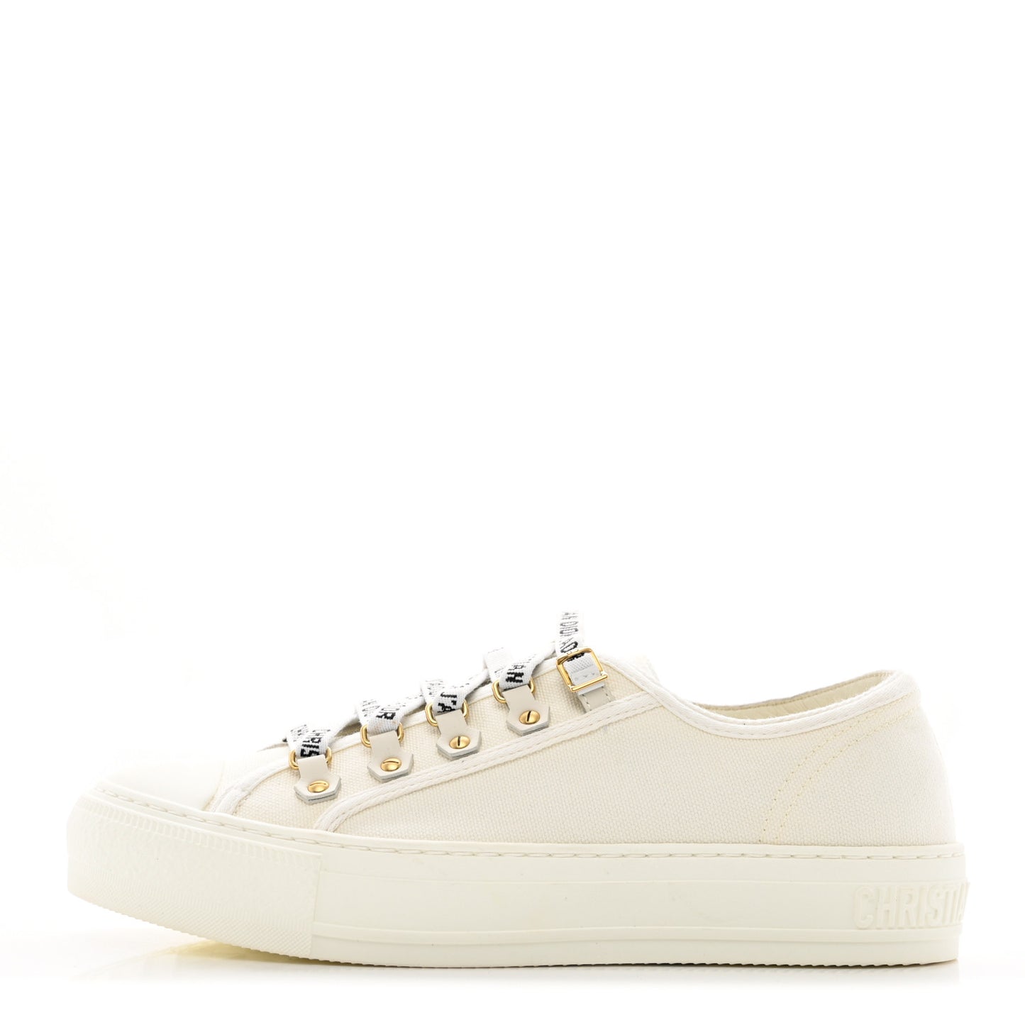 Canvas Dot Walk'N'Dior Low Top Sneakers 38.5 Milk