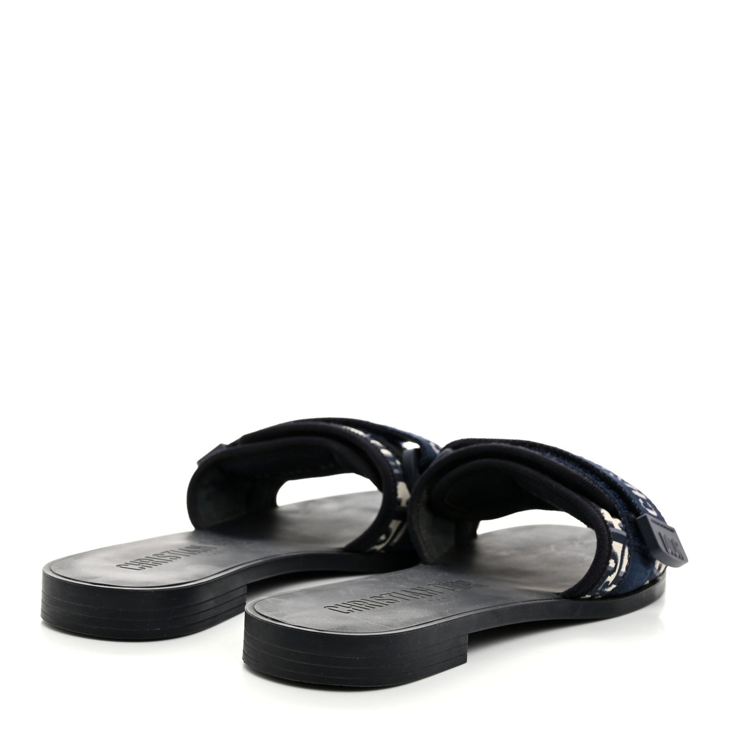 Nylon Oblique Dio(r)evolution Slide Sandals 37 Deep Blue