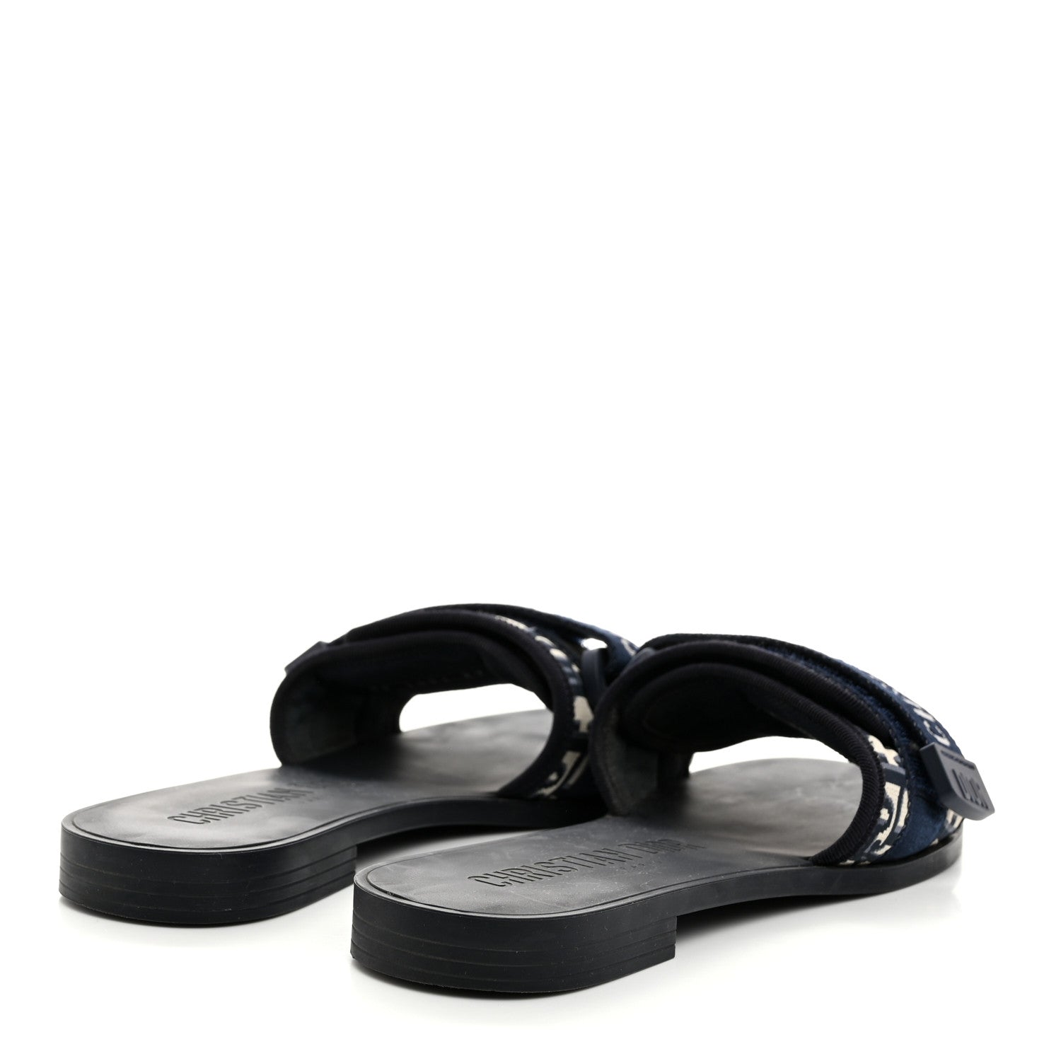 Christian Dior Nylon Oblique Dio(r)evolution Slide Sandals 37 Deep Blue 4 of 9