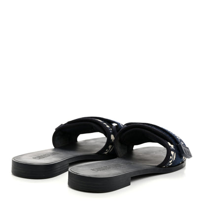 Christian Dior Nylon Oblique Dio(r)evolution Slide Sandals 37 Deep Blue 4 of 9